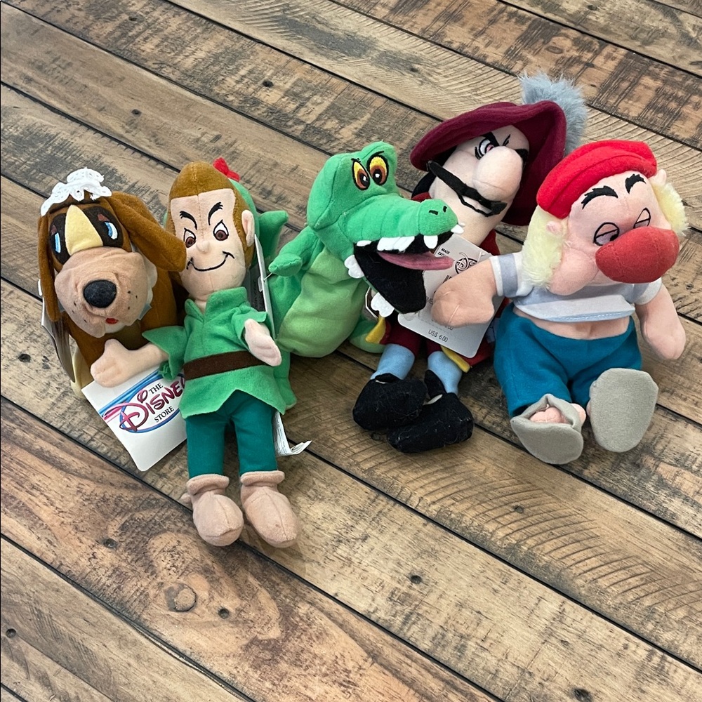 Disney Peter Pan Character Plush Set - Green, Red, Black